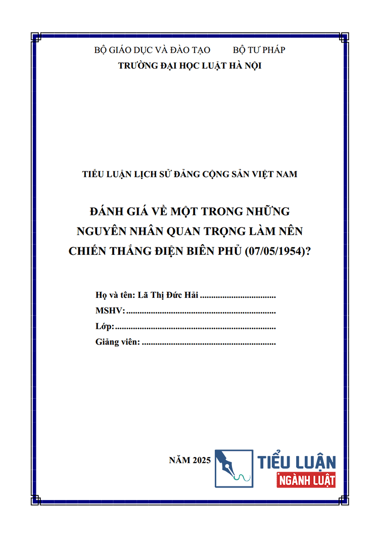 danh gia ve mot trong nhung nguyen nhan quan trong lam nen chien thang dien bien phu 1