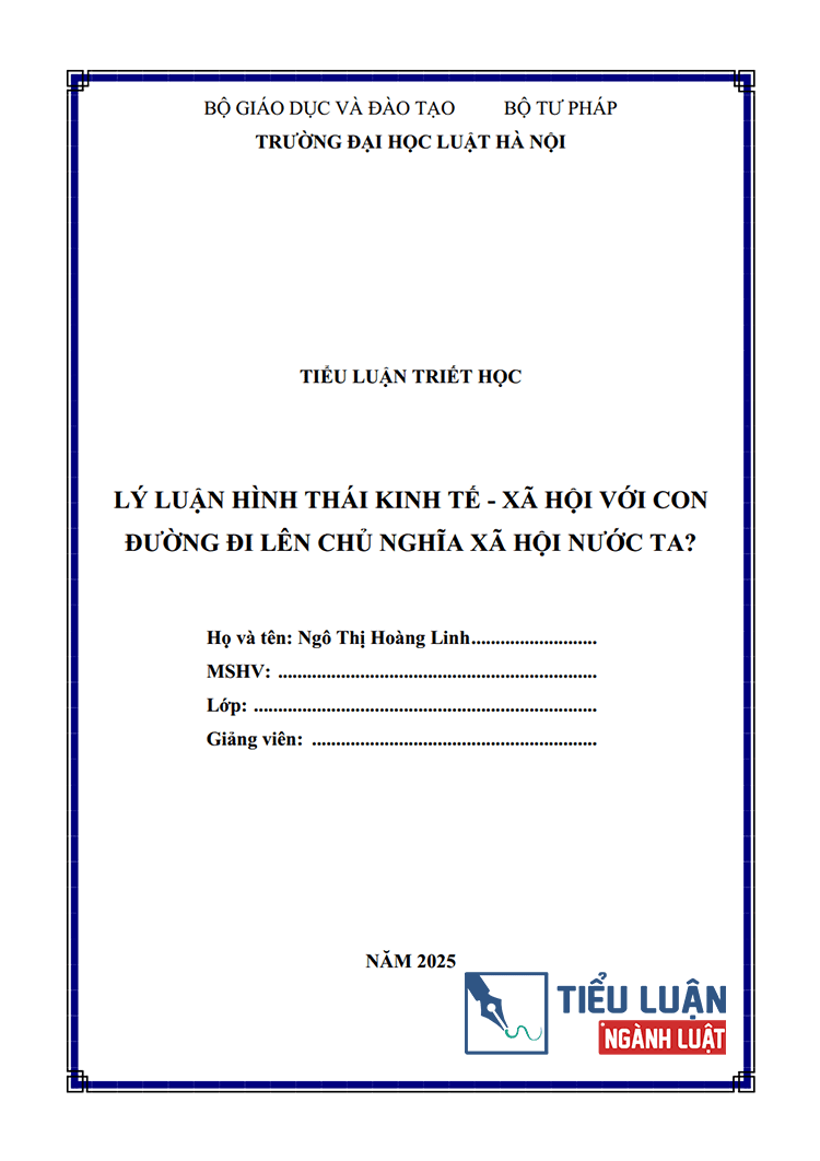 ly luan hinh thai kinh te xa hoi voi con duong di len chu nghia xa hoi cua nuoc ta 1