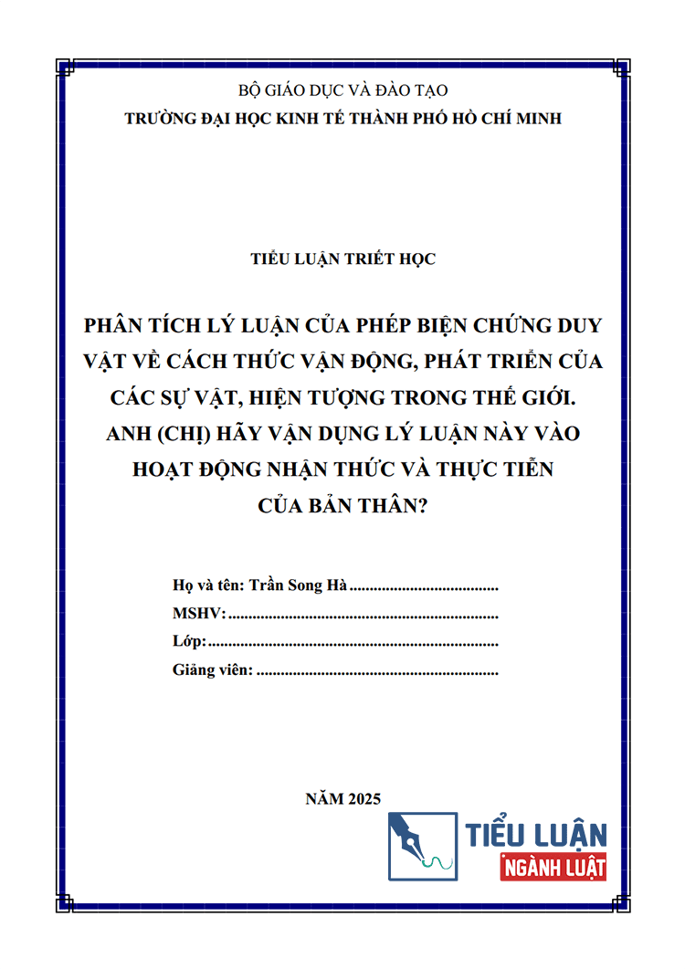 phan tich va van dung ly luan cua phep bien chung duy vat ve cach thuc van dong phat trien cua cac su vat hien tuong bai 13 1