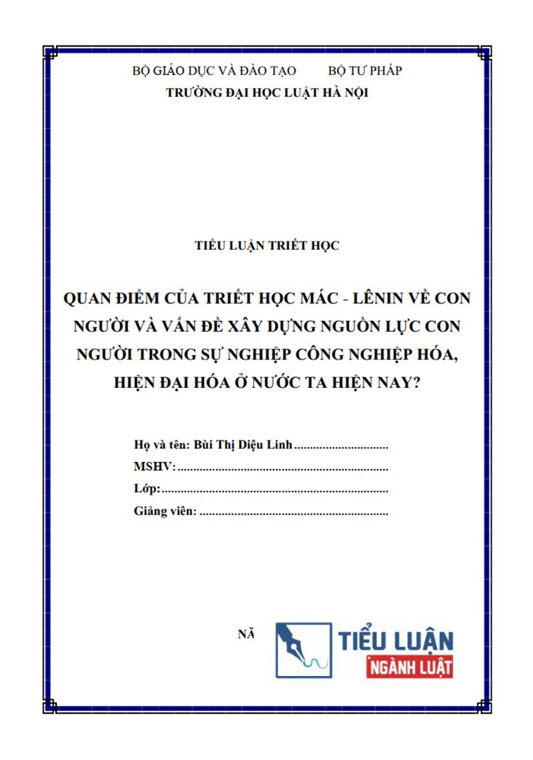quan diem cua triet hoc mac lenin ve con nguoi va van de xay dung nguon luc con nguoi bai 14 2 1