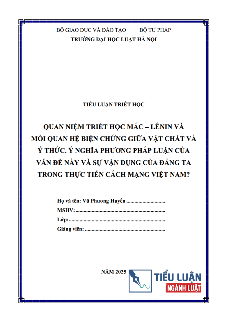 quan niem triet hoc mac lenin va moi quan he bien chung giua vat chung va y nghia y nghia phuong phap luan va su van dung cua dang 1
