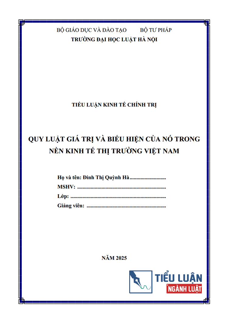 quy luat gia tri va bieu hien cua no trong nen kinh te thi truong viet nam bai 2 1