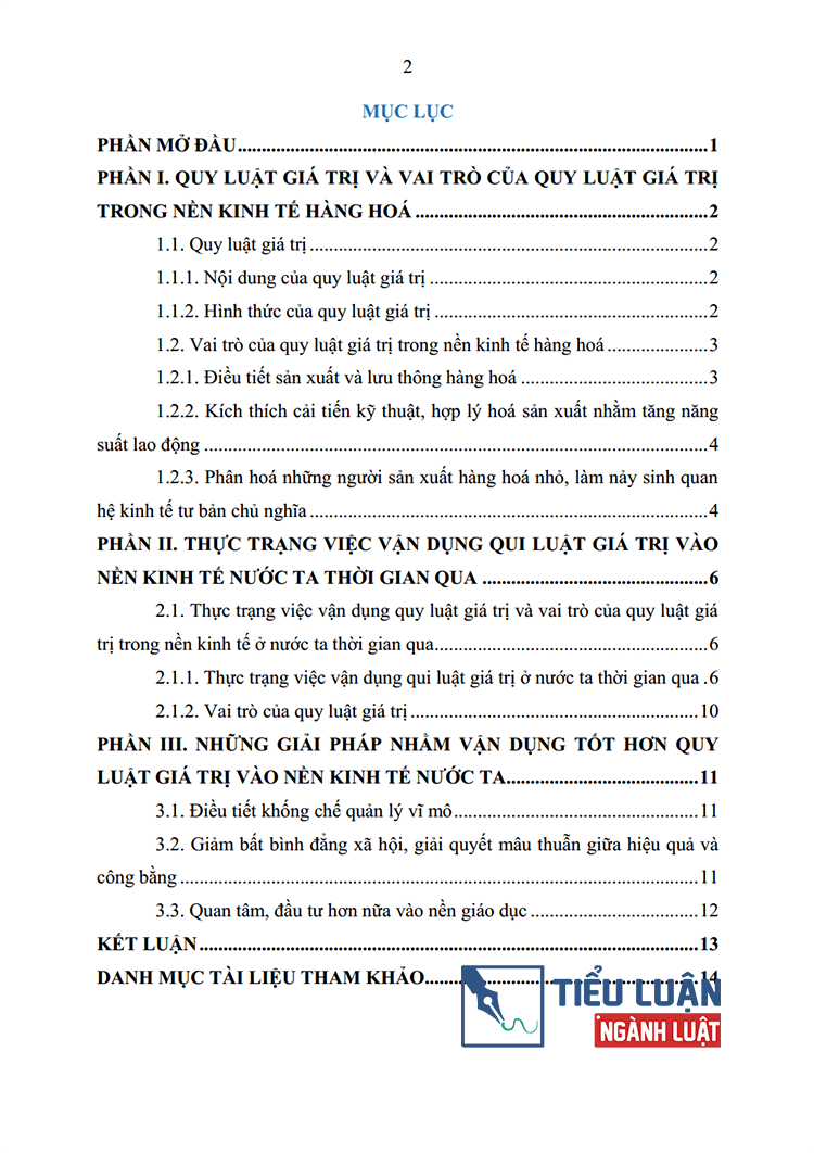 quy luat gia tri va vai tro cua quy luat gia tri trong nen kinh te thi truong bai 2 2