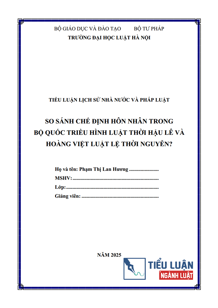 so sanh che dinh hon nhan trong bo quoc trieu hinh luat thoi hau le va hoang viet luat le thoi nguyen 1