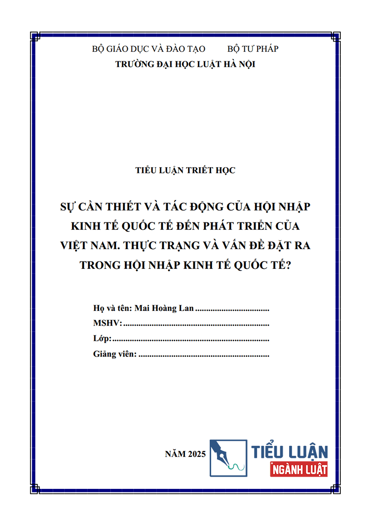 su can thiet va tac dong cua hoi nhap kinh te quoc te den phat trien cua viet nam 1