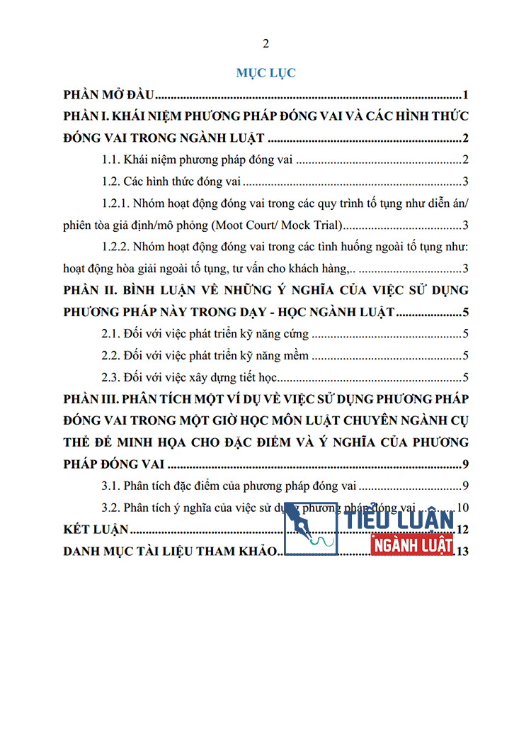 hay phan tich khai niem phuong phap dong vai va cac hinh thuc dong vai trong hoc tap nganh luat 2