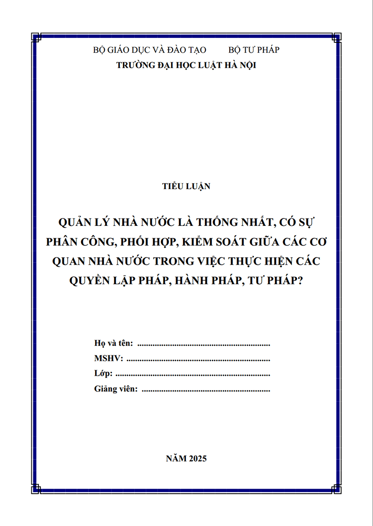 qlnn la thong nhat co su phan cong phoi hop kiem soat giua cac co quan nha nuoc 1