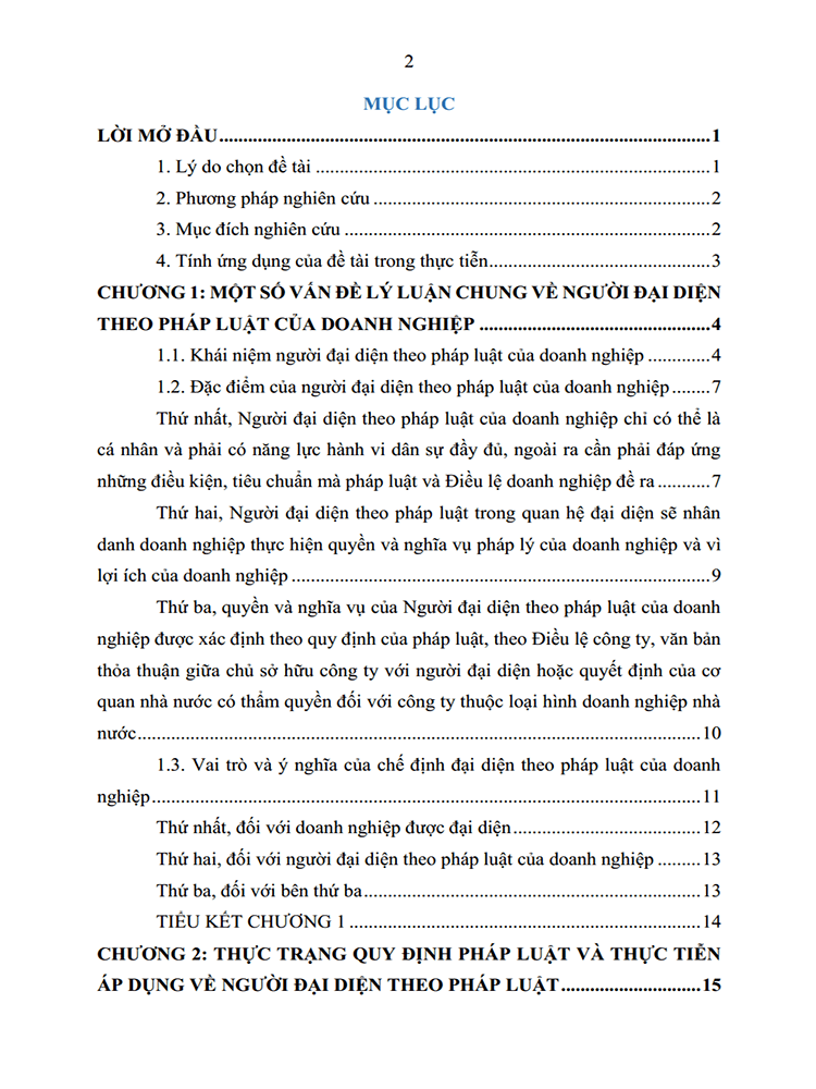 nguoi dai dien theo phap luat cua doanh nghiep theo luat doanh nghiep 2020 2