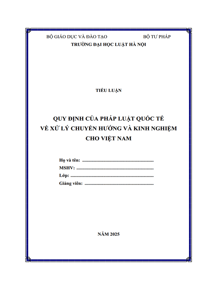 quy dinh cua phap luat quoc te ve xu ly chuyen huong va kinh nghiem cho viet nam 1