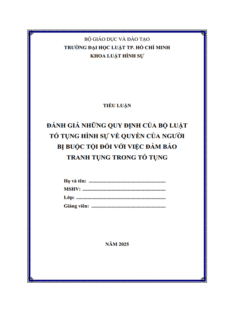 quyen cua nguoi bi buoc toi doi voi viec dam bao tranh tung trong to tung hinh su 1