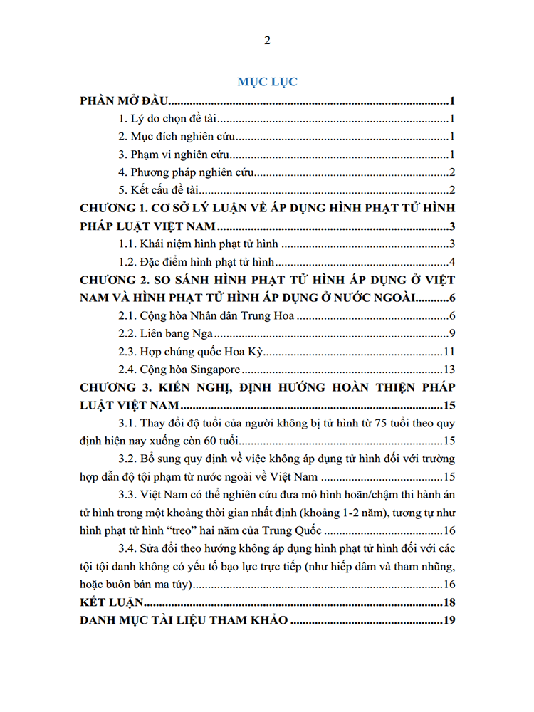 so sanh hinh phat tu hinh theo phap luat viet nam voi mot so quoc gia khac tren the gioi 2