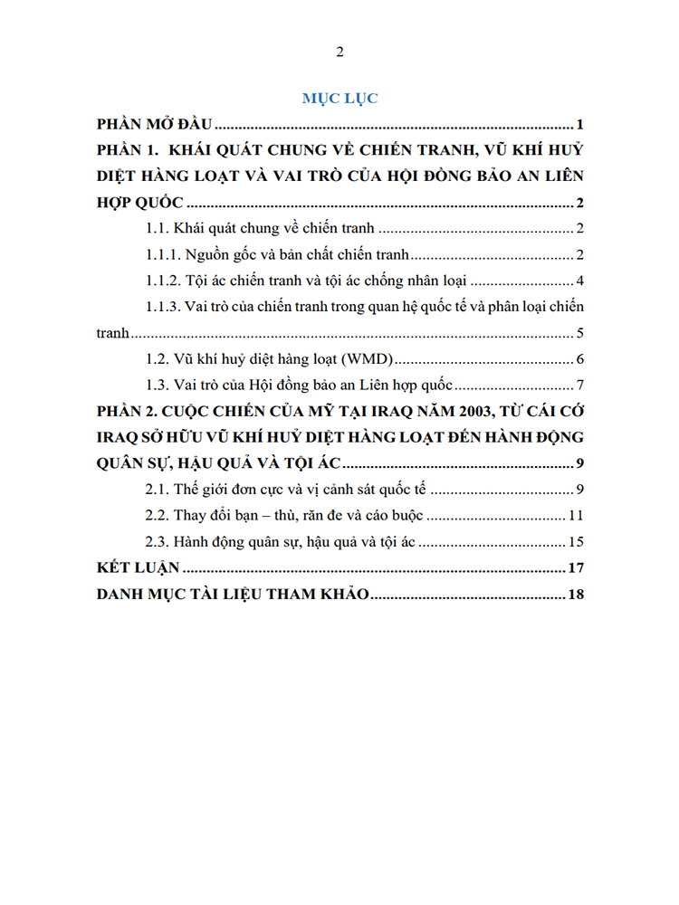 phan tich cuoc chien cua my tai iraq nam 2003 voi ly do iraq so huu vu khi huy diet hang loat 2