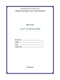 [Tiểu luận 2026] Tiểu luận Luật An sinh xã hội (8.5 điểm) (MS-B1109)