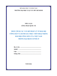 B1089-Tiểu luận 2026 (ULAW)-Vấn đề pháp lý về bảo hộ công dân và đánh giá thực tiễn hoạt động bảo hộ công dân của Việt Nam trong đại dịch Covid 19